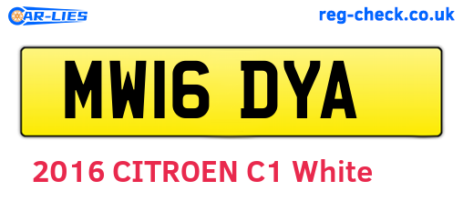 MW16DYA are the vehicle registration plates.