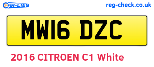 MW16DZC are the vehicle registration plates.