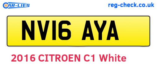 NV16AYA are the vehicle registration plates.