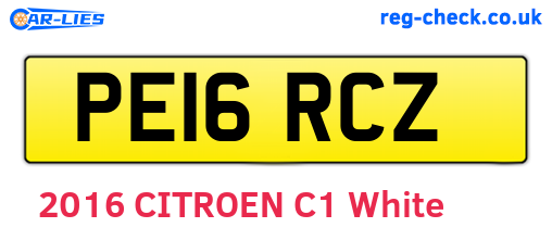 PE16RCZ are the vehicle registration plates.