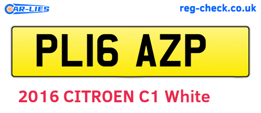 PL16AZP are the vehicle registration plates.