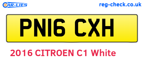 PN16CXH are the vehicle registration plates.