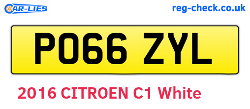 PO66ZYL are the vehicle registration plates.