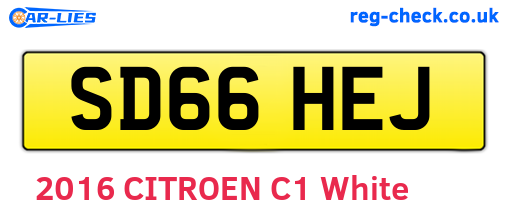 SD66HEJ are the vehicle registration plates.