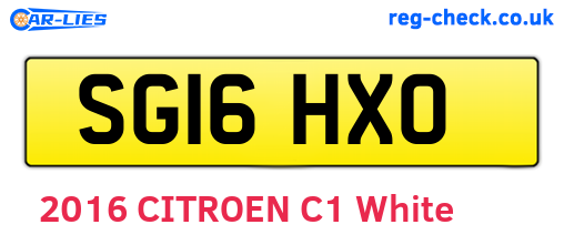 SG16HXO are the vehicle registration plates.
