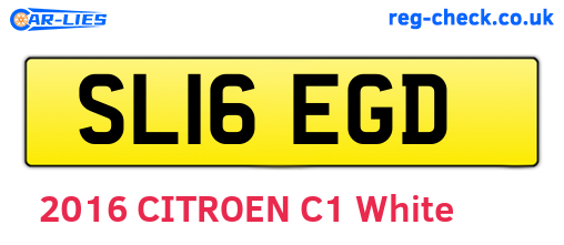 SL16EGD are the vehicle registration plates.
