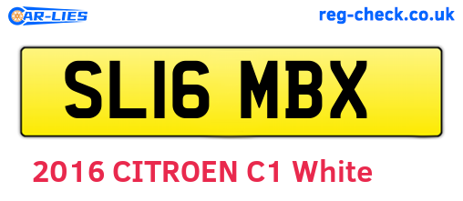 SL16MBX are the vehicle registration plates.