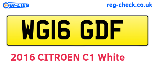 WG16GDF are the vehicle registration plates.