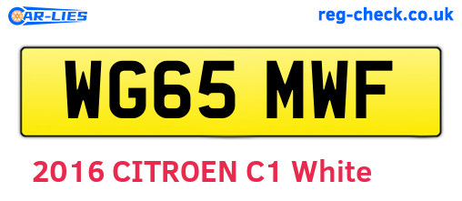 WG65MWF are the vehicle registration plates.