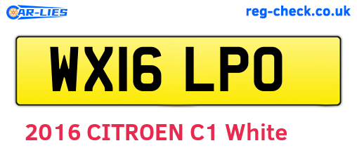 WX16LPO are the vehicle registration plates.