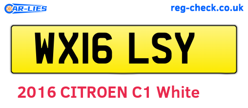 WX16LSY are the vehicle registration plates.
