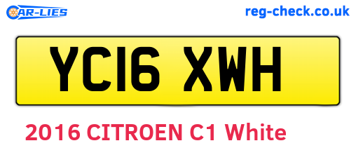 YC16XWH are the vehicle registration plates.