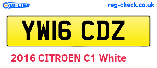 YW16CDZ are the vehicle registration plates.