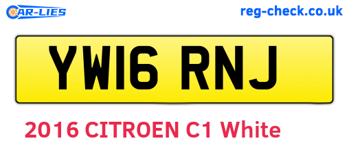 YW16RNJ are the vehicle registration plates.