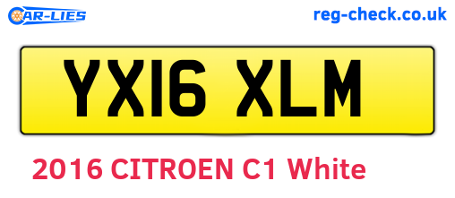 YX16XLM are the vehicle registration plates.