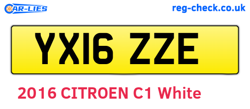 YX16ZZE are the vehicle registration plates.