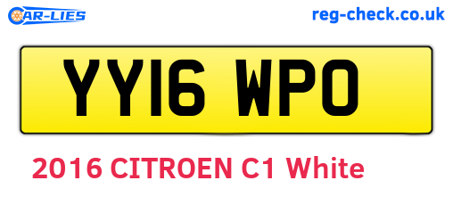 YY16WPO are the vehicle registration plates.