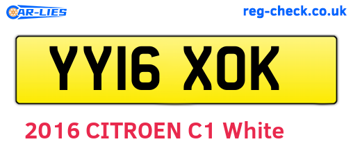 YY16XOK are the vehicle registration plates.