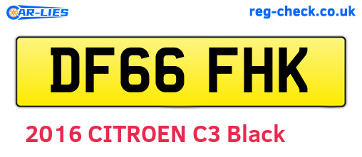 DF66FHK are the vehicle registration plates.