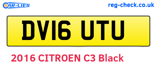 DV16UTU are the vehicle registration plates.