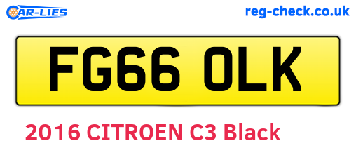 FG66OLK are the vehicle registration plates.