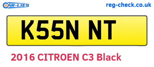 K55NNT are the vehicle registration plates.
