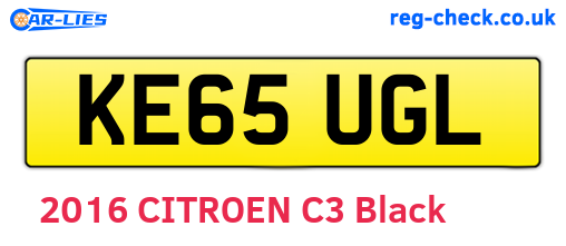 KE65UGL are the vehicle registration plates.