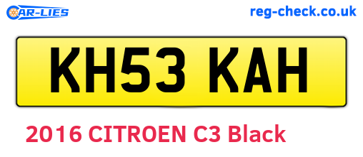 KH53KAH are the vehicle registration plates.