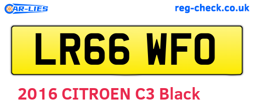 LR66WFO are the vehicle registration plates.