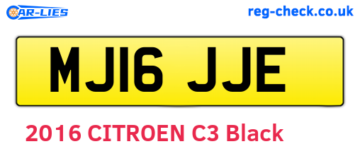 MJ16JJE are the vehicle registration plates.