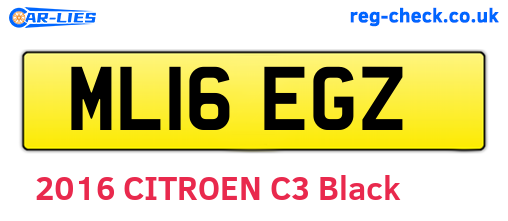 ML16EGZ are the vehicle registration plates.