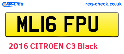 ML16FPU are the vehicle registration plates.