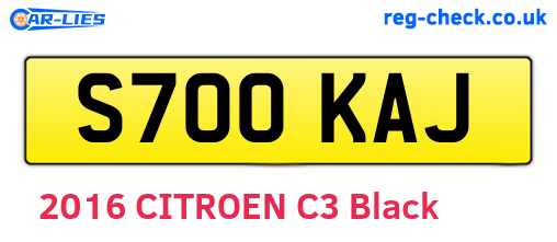 S700KAJ are the vehicle registration plates.