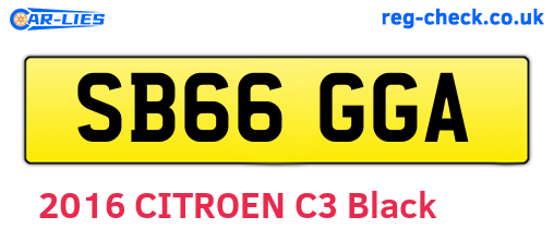 SB66GGA are the vehicle registration plates.