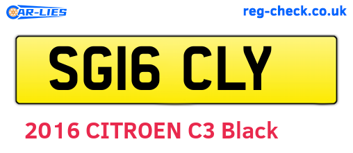 SG16CLY are the vehicle registration plates.