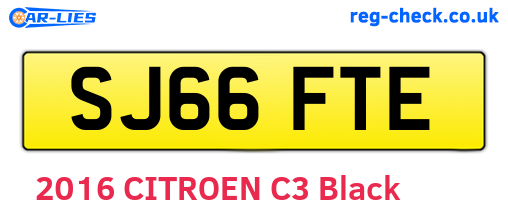 SJ66FTE are the vehicle registration plates.