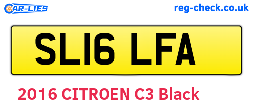 SL16LFA are the vehicle registration plates.