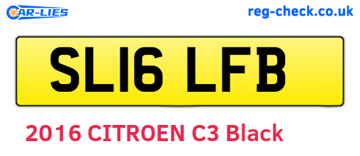 SL16LFB are the vehicle registration plates.