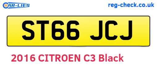 ST66JCJ are the vehicle registration plates.