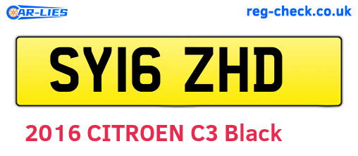 SY16ZHD are the vehicle registration plates.