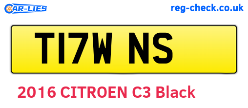 T17WNS are the vehicle registration plates.