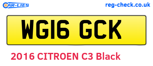 WG16GCK are the vehicle registration plates.