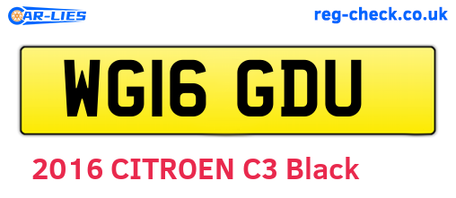 WG16GDU are the vehicle registration plates.