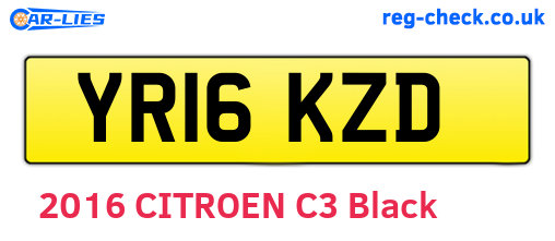 YR16KZD are the vehicle registration plates.