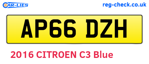 AP66DZH are the vehicle registration plates.