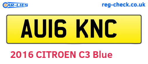 AU16KNC are the vehicle registration plates.