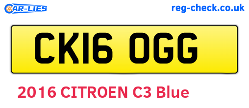 CK16OGG are the vehicle registration plates.