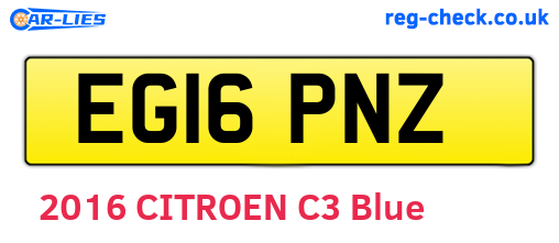 EG16PNZ are the vehicle registration plates.