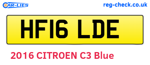 HF16LDE are the vehicle registration plates.