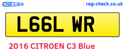 L66LWR are the vehicle registration plates.